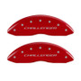 MGP 4 Caliper Covers Engraved Front & Rear Block/Challenger Red finish silver ch