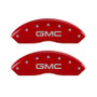 MGP Front set 2 Caliper Covers Engraved Front GMC Red finish silver ch