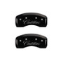 MGP 4 Caliper Covers Engraved Front & Rear Cursive/Cadillac Black finish silver ch
