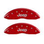 MGP 4 Caliper Covers Engraved Front & Rear JEEP Red finish silver ch