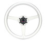 NRG Aluminum Steering Wheel 330mm - Heritage Solid Spoke - Ergonomic Grip - Anadized Silver