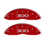 MGP 4 Caliper Covers Engraved Front & Rear 300 Red finish silver ch