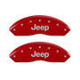 MGP 4 Caliper Covers Engraved Front & Rear JEEP Red finish silver ch