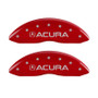 MGP 4 Caliper Covers Engraved Front & Rear Acura Red finish silver ch