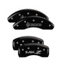 MGP 4 Caliper Covers Engraved Front Escalade Engraved Rear EXT Black finish silver ch
