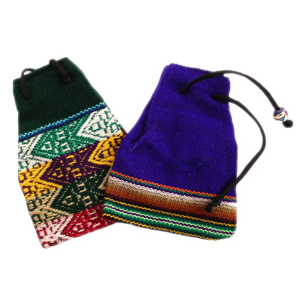One Dozen Manta Medicine Bag Hand Woven Cotton Lined Peruvian Pack Wholesale