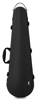 JML Sky-Black contoured violin shaped case with ergonomic handles and reinforced latches – lightweight and durable protection