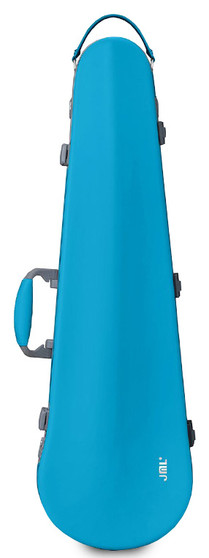 JML Peacock-Blue contoured violin shaped case with ergonomic handles and reinforced latches – lightweight and durable protection