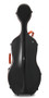 JML black hard cello case with orange leather straps – durable protective instrument case