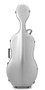 JML Silver hard cello case with light grey leather straps – durable protective instrument case