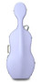 JML Hyacinth-Mauve hard cello case with light grey leather straps – durable protective instrument case