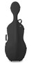 JML Sky-Black hard cello case with light grey leather straps – durable protective instrument case
