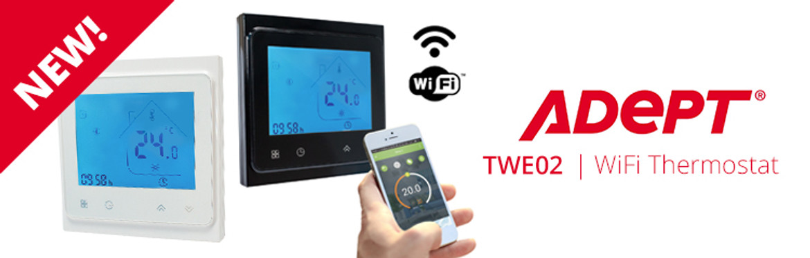 NEW IN - Adept WiFi Programmable Thermostats for Underfloor Heating