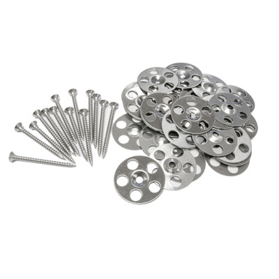 36mm Stainless Steel Washers for Tile Backer Boards & 4 x 50mm Screws