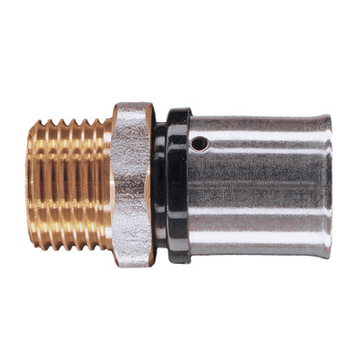 32mm x 3/4" MLCP Brass Press Fitting with 3/4" Male Adaptor 32mm x 3/4" MLCP Brass Press Fitting with 3/4" Male Adaptor