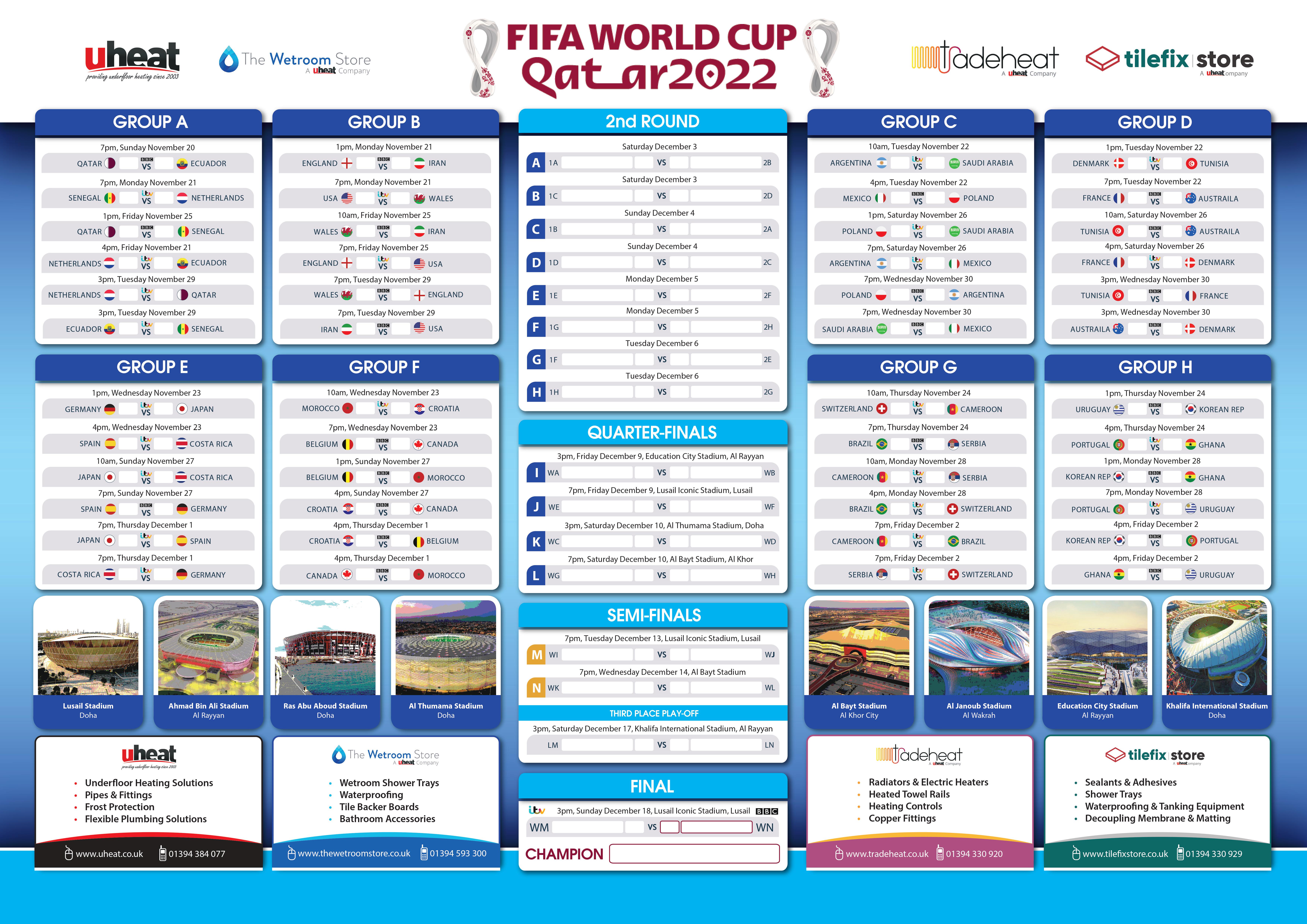 World Cup 2022 Wall Chart