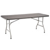 NPS 30"x72" Blow Molded Folding Table-Charcoal/Silvertone