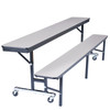 NPS 8' Convertible Bench, MDF Core, Grey Nebula Top/Bench, Black Frame, Protect Edge