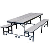 NPS 8' Convertible Bench, MDF Core, Grey Nebula Top/Bench, Black Frame, Protect Edge