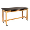 NPS 24" x 60" Science Lab Table w Chemical Resistant Top, Book Compartments