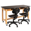 NPS 24" x 60" Science Lab Table w Chemical Resistant Top, Book Compartments