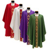 Solivari Gothic Chasuble w Embroidered Gold Band 100% Polyester - Set of Four Colors