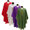 Solivari Gothic Chasuble w Embroidered Gold Band 100% Polyester - Set of Four Colors