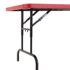 NPS 30"x72" Height Adjustable Blow Molded Folding Table, Red