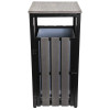 Lorell Faux Wood Outdoor Waste Bin-Charcoal Grey