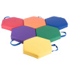 Bintiva 13" Hexagon Vinyl Floor Cushions - Set of 6