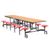 NPS 12' Mobile Stool Cafeteria Table, MDF Core, Protect Edge, Black Frame
