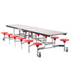 NPS 12' Mobile Stool Cafeteria Table, MDF Core, Protect Edge, Chrome Frame
