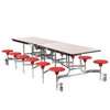 NPS 10' Mobile Stool Cafeteria Table, Particleboard Core, T-Mold Edge, Chrome Frame