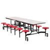 NPS 10' Mobile Stool Cafeteria Table, MDF Core, Protect Edge, Black Frame