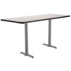 NPS Café Table, 24"x60", Grey T-Base, 36" H, MDF Core/Protect Edge