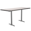 NPS Café Table, 24"x72", Grey T-Base, 36" H, MDF Core/Protect Edge