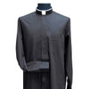 Solivari Clergy Shirt Roman Collar Poly-Cotton Long Sleeve Black