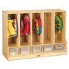 Jonti-Craft Toddler 5 Section Locker w Step and Clear Trays
