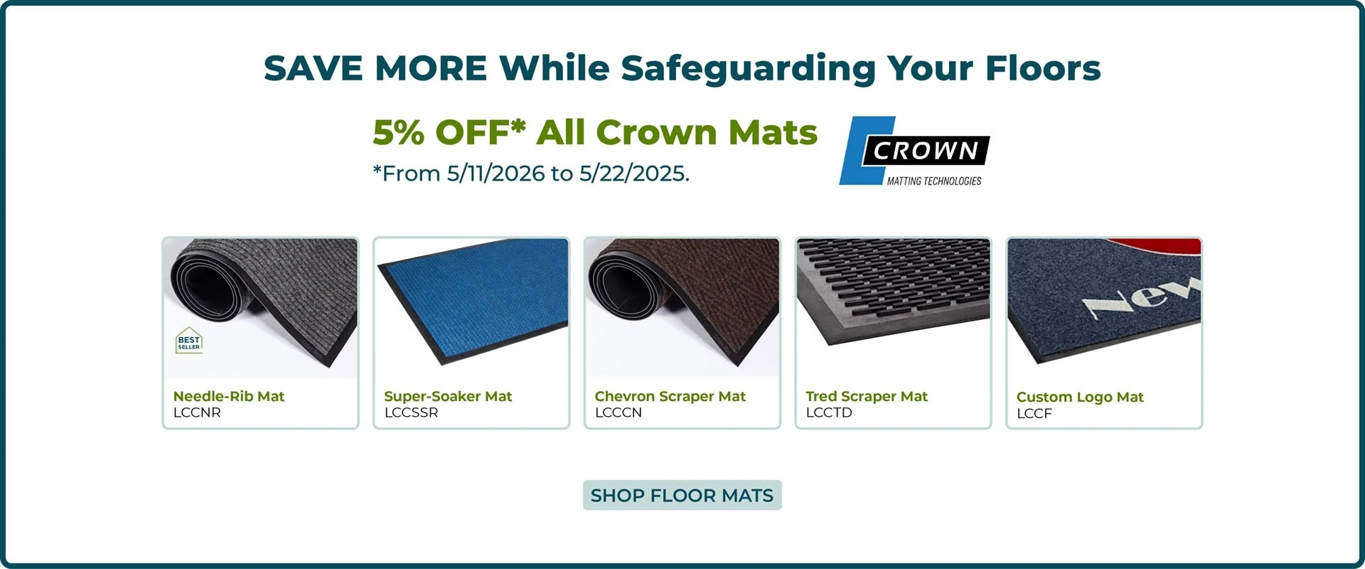 Save 5% on Crown Mats