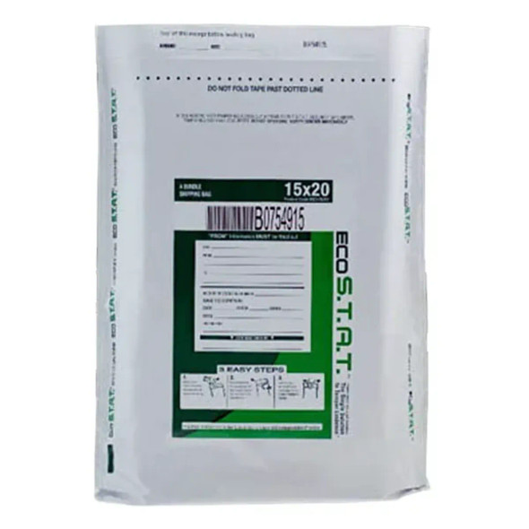 US Bank Green Eco Stat Tamper-Evident Bundle Bag 15" x 20" White 250/Bx