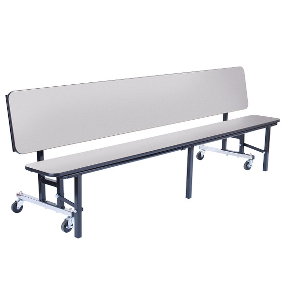 NPS 8' Convertible Bench, MDF Core, Grey Nebula Top/Bench, Black Frame, Protect Edge