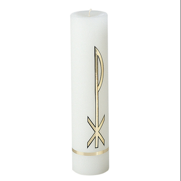 Root 3"x12" Chi Rho Decaled Christ Candle