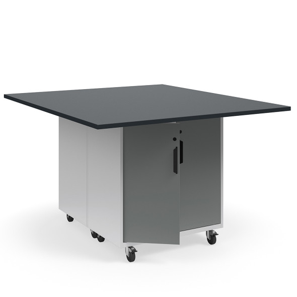 KI Ruckus Worktable w Cubby Storage and Double Faced Doors