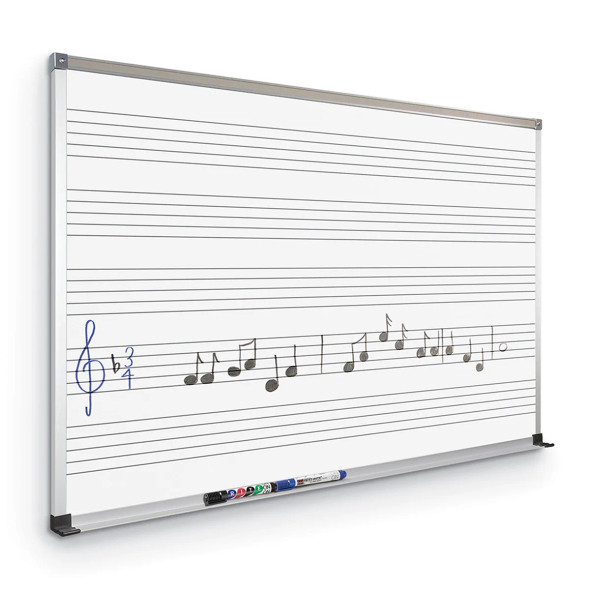 MooreCo Music Line Porcelain Steel Whiteboard 4'x 8'