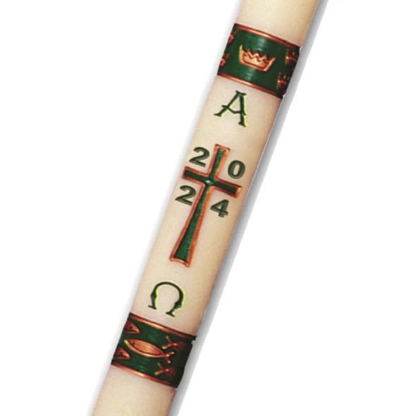 Dadant Paschal Candle Gloria Green 3" x 36"