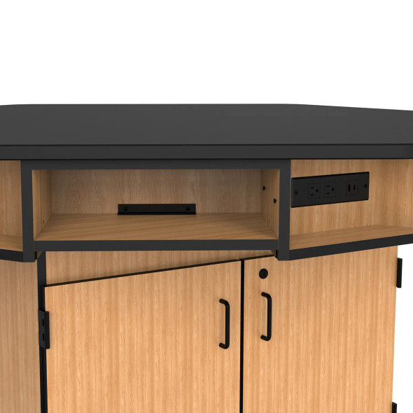 NPS 36"H Hexagon Workstation w Chem-Res Top/Power