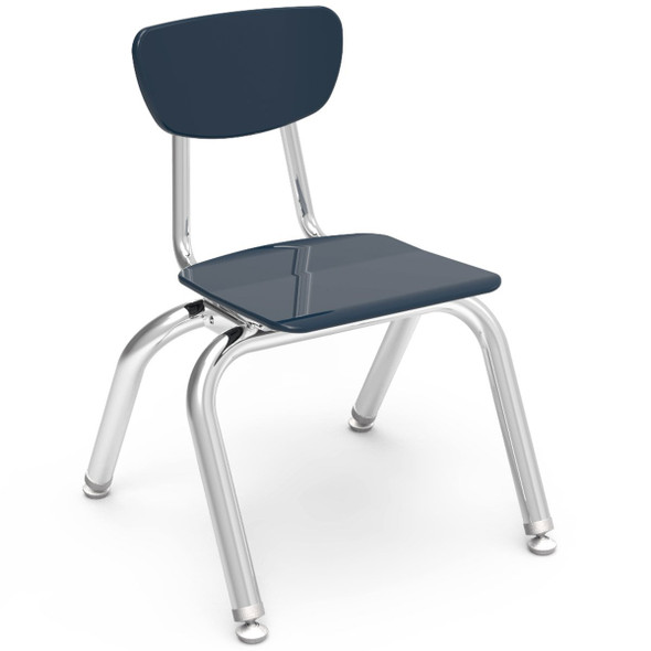 Virco 3000 Series 12"  Chair, Navy Seat, Chrome Frame