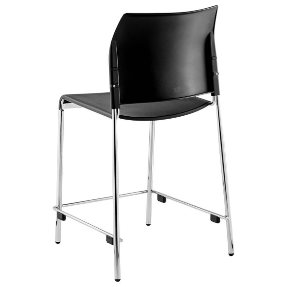NPS 8800 Series Cafetorium Black Poly Seat Stool 24" Seat Ht