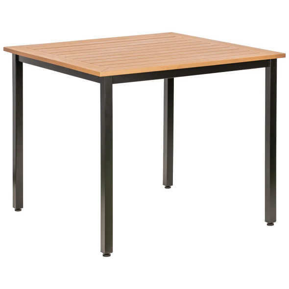 Lorell Faux Wood Outdoor Table-Teak Faux Wood