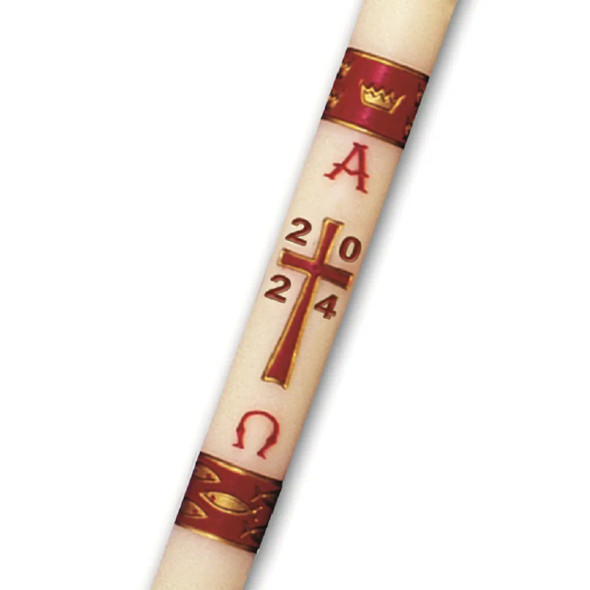 Dadant Paschal Candle Gloria Burgundy 3" x 48"